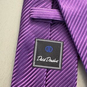 David Donahue Purple Striped Men's Silk Tie
